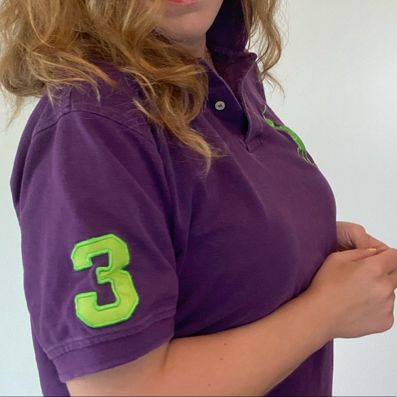 Purple Polo #3 on sleeve and Big Green Pony - Picture 2 of 5